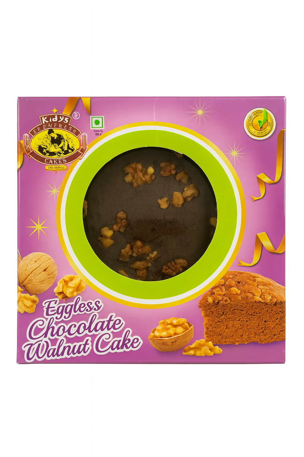 Kidys Eggless Chocolate Walnut Cake 